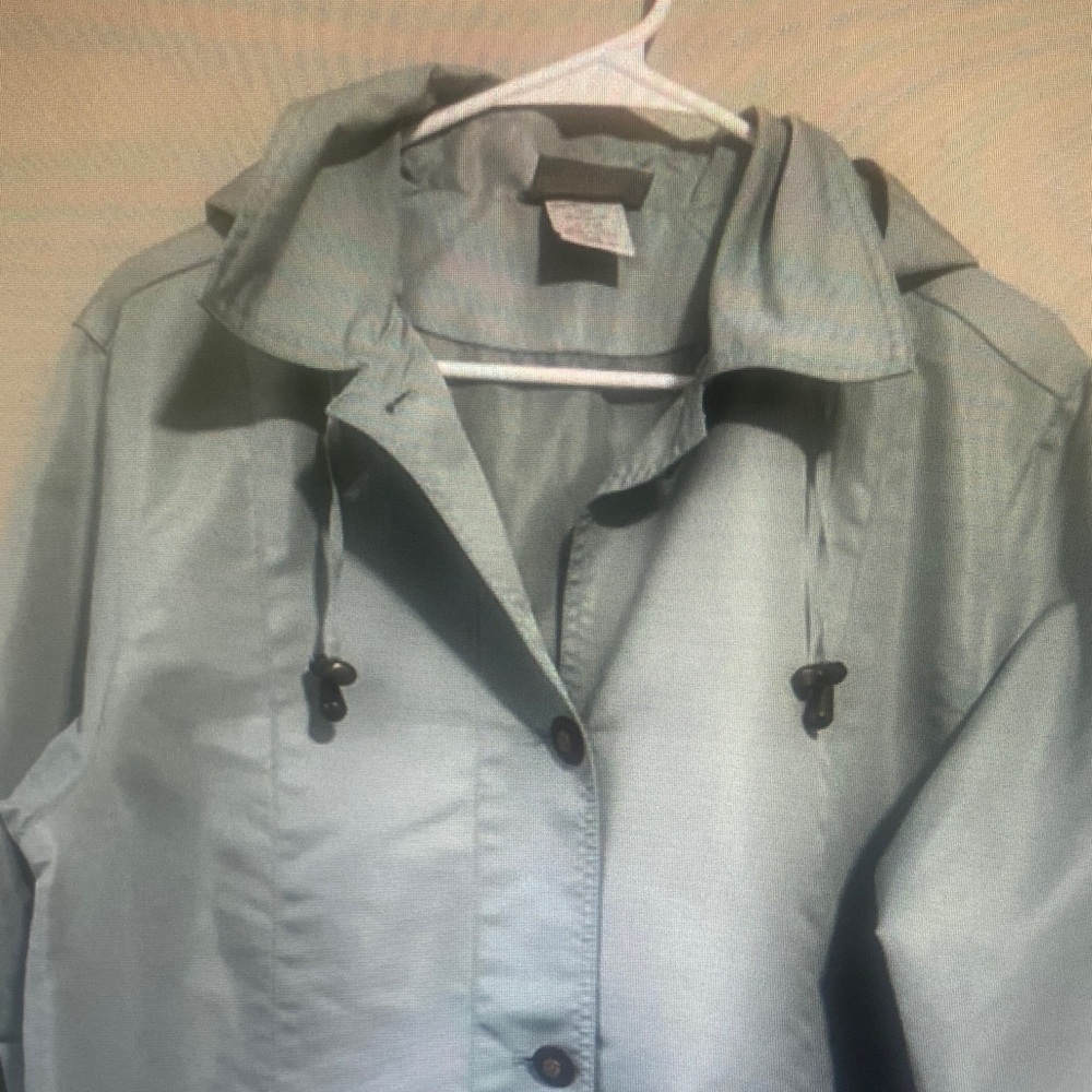 Vintage Blair Women’s Light Blue Hooded trench Jacket size medium